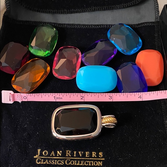 Joan Rivers 2” Pendant with 10 Colorful Interchangeable Stones in 2-Tone Mount - Picture 10 of 11